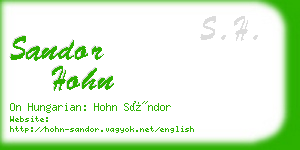 sandor hohn business card